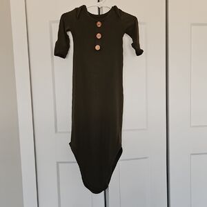 Caden Lane Olive Green Knotted Gown-0-3 Months